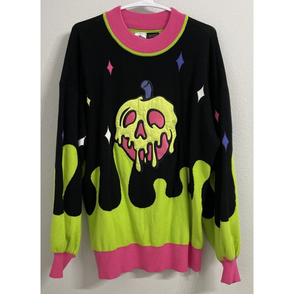 Disney Parks Her‎ Universe Poison Apple Sweater Women Size 1X Black Pink